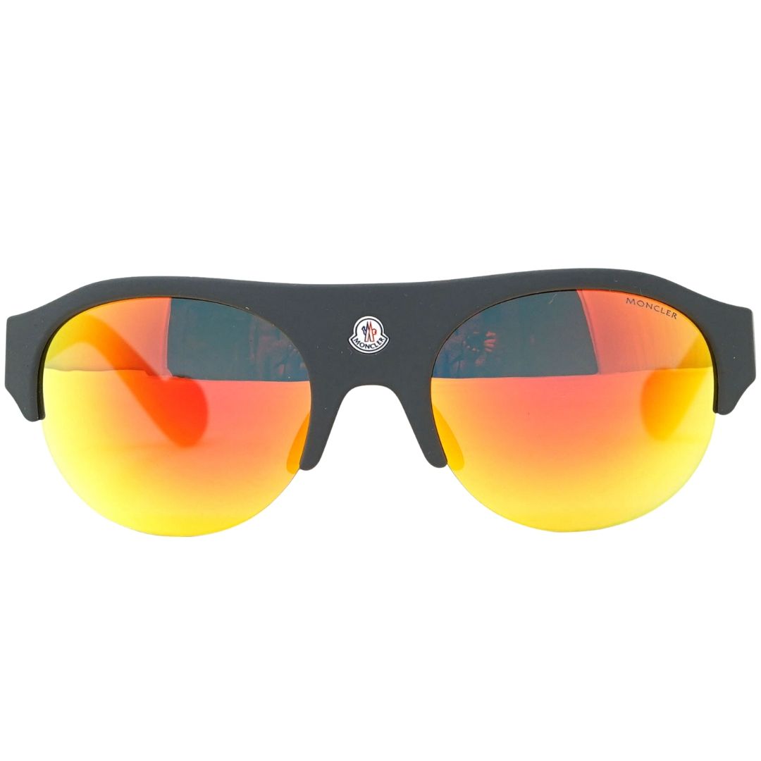 Sportliche Halbrand-Sonnenbrille mit Spiegeleffekt
