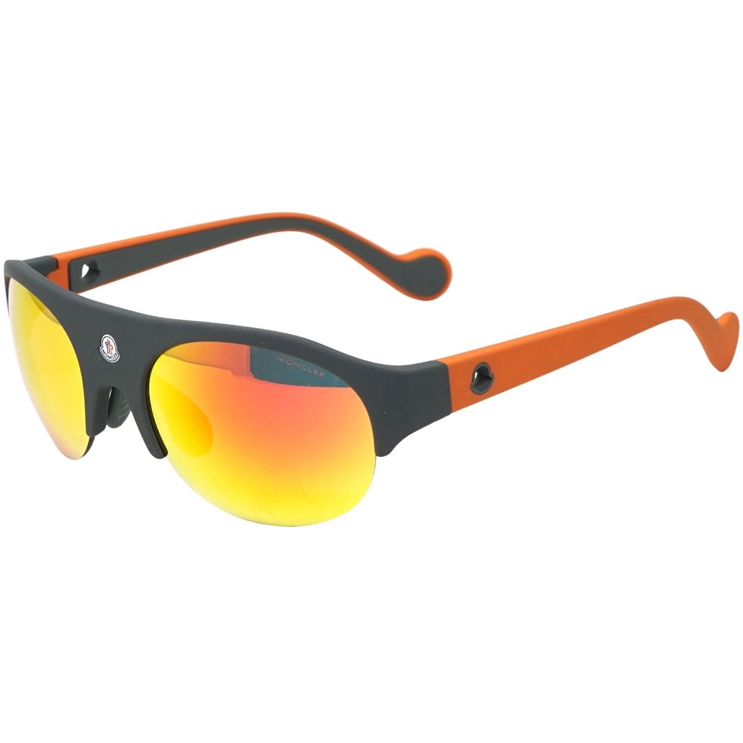 Sportliche Halbrand-Sonnenbrille mit Spiegeleffekt
