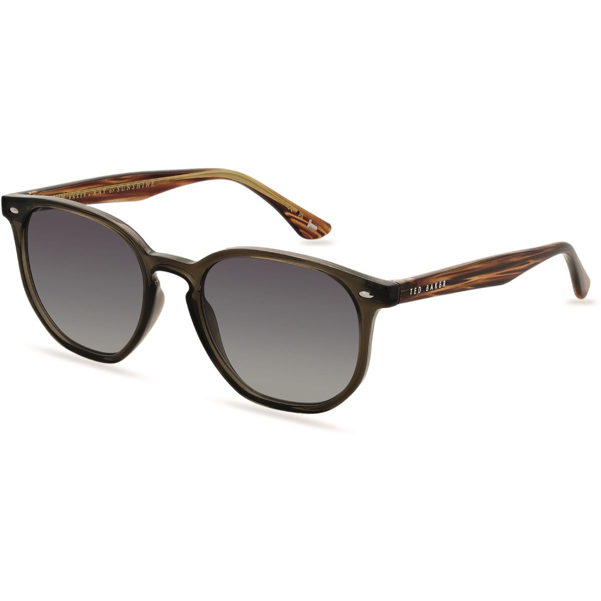 Klassische runde Sonnenbrille mit gemusterten Bügeln