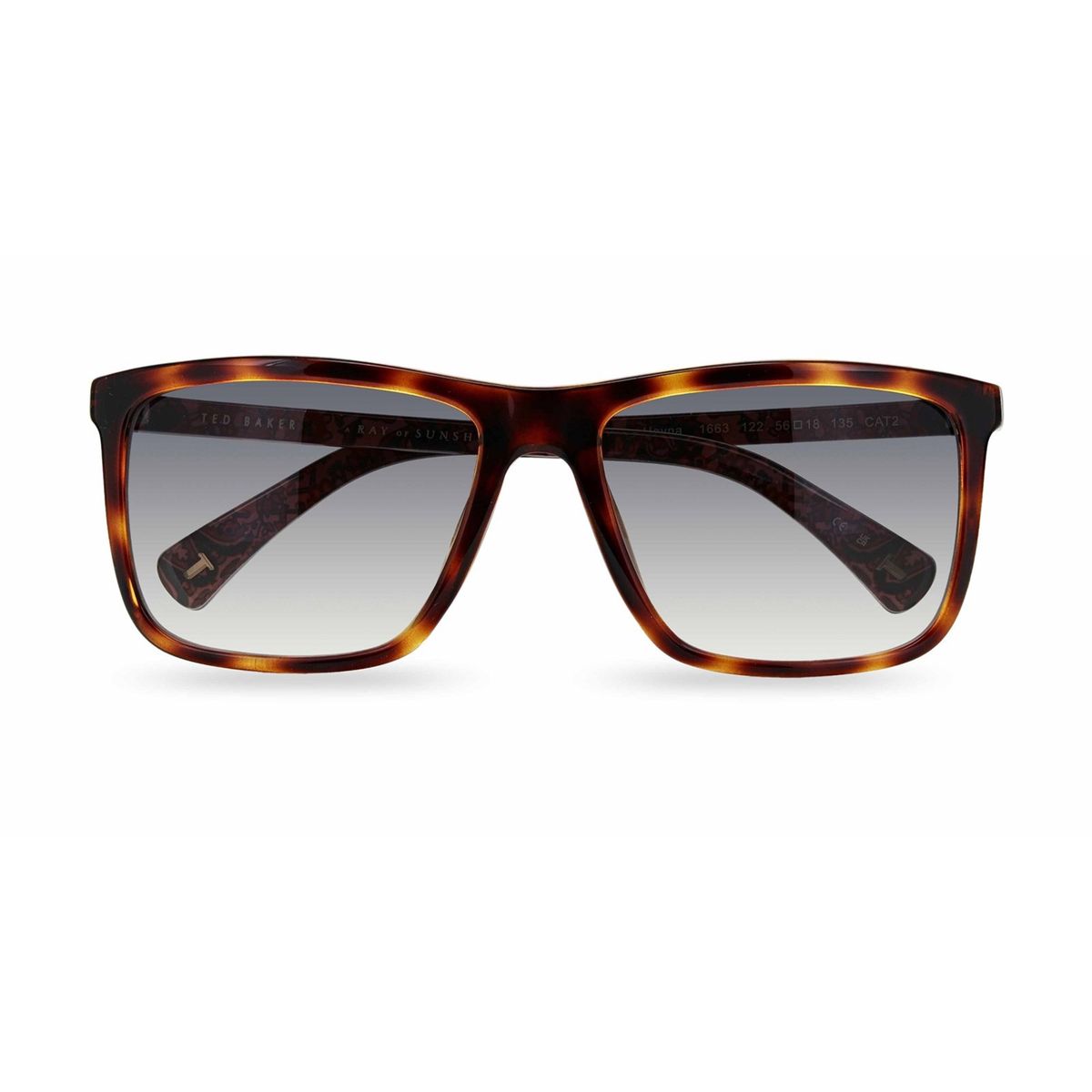 Klassische rechteckige Havanna-Sonnenbrille mit Farbverlauf