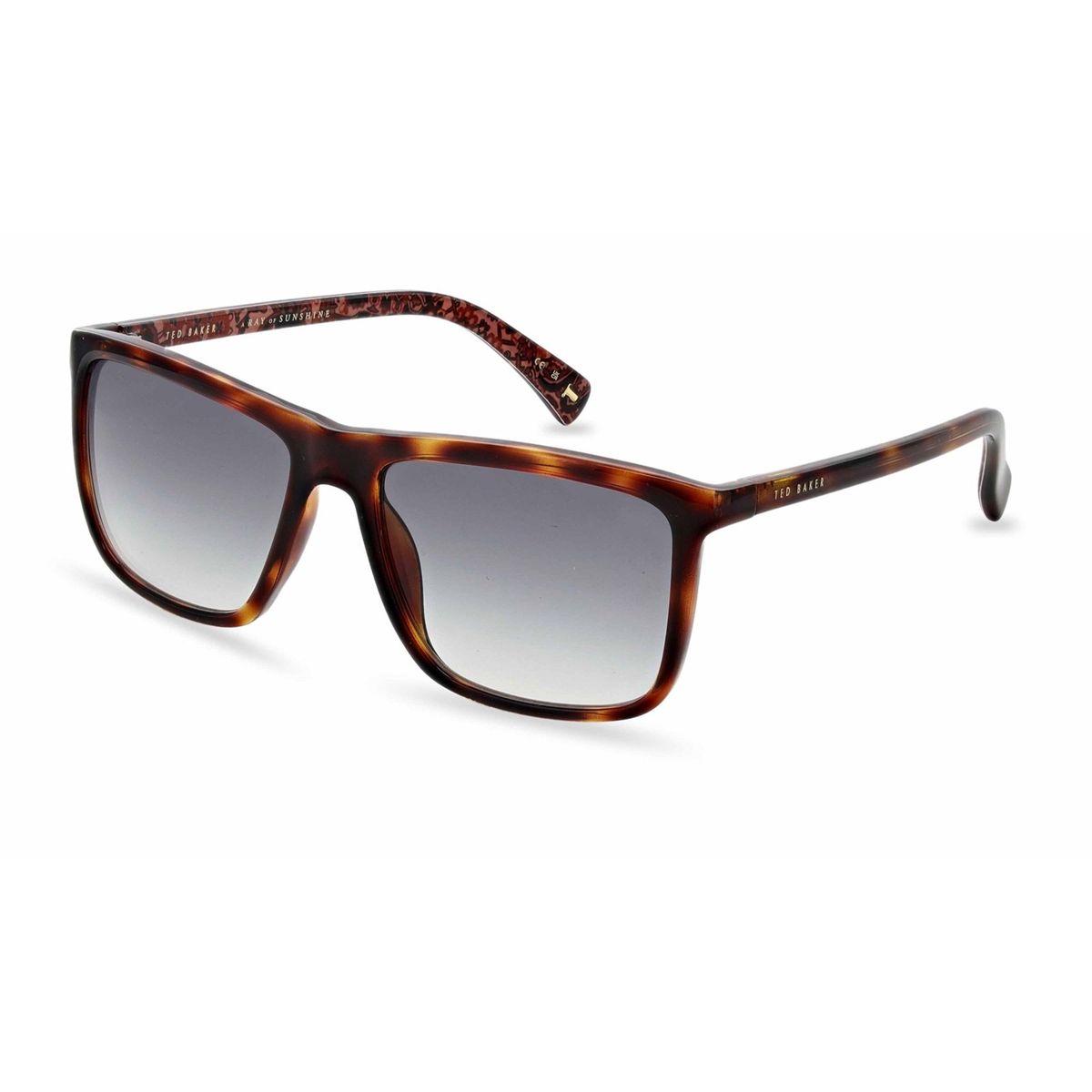 Klassische rechteckige Havanna-Sonnenbrille mit Farbverlauf