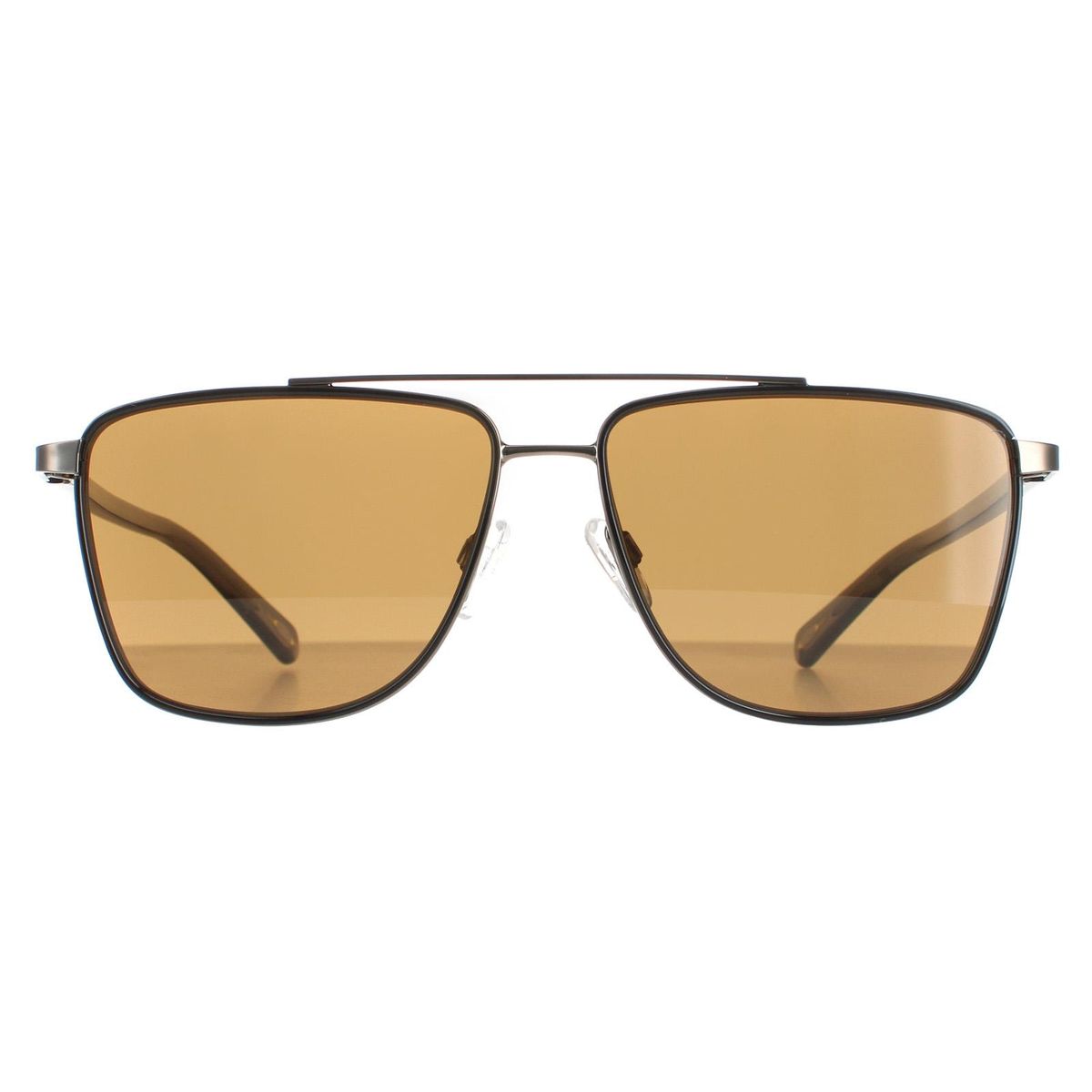 Quadratische Metallsonnenbrille mit Doppelsteg