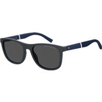 Eckige Sonnenbrille mit Kontrastbügeln