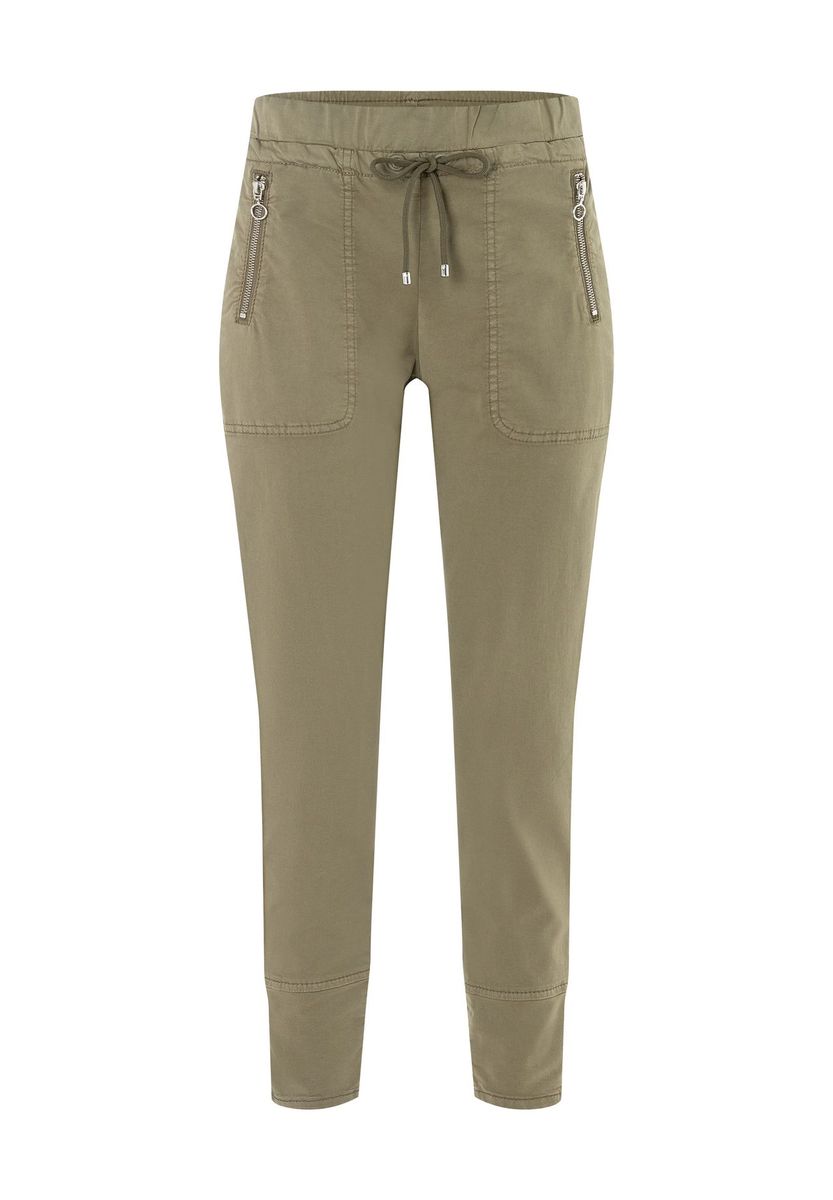 Damen Olivgrüne Cropped Jogginghose