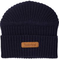 Rippstrick-Beanie mit Logo-Patch