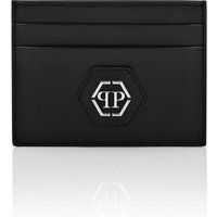 Leder-Kartenetui mit Hexagon-Logo