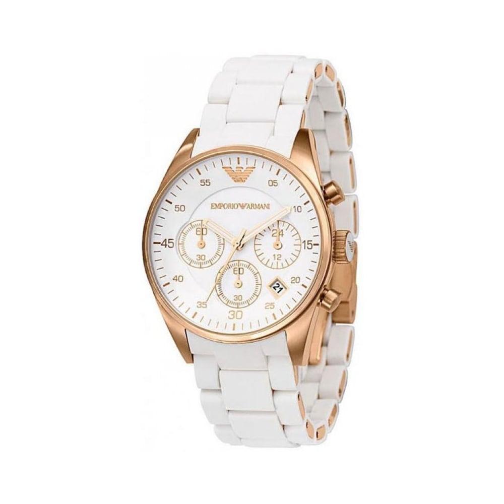 Chronograph in Roségold und Weiß