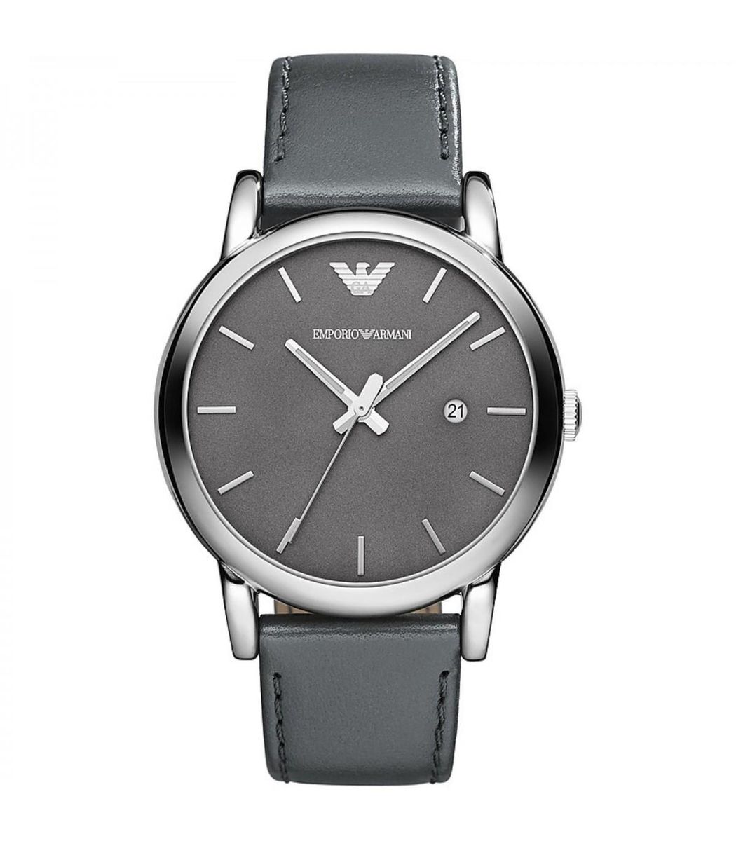 Klassische Runde Analoge Lederuhr