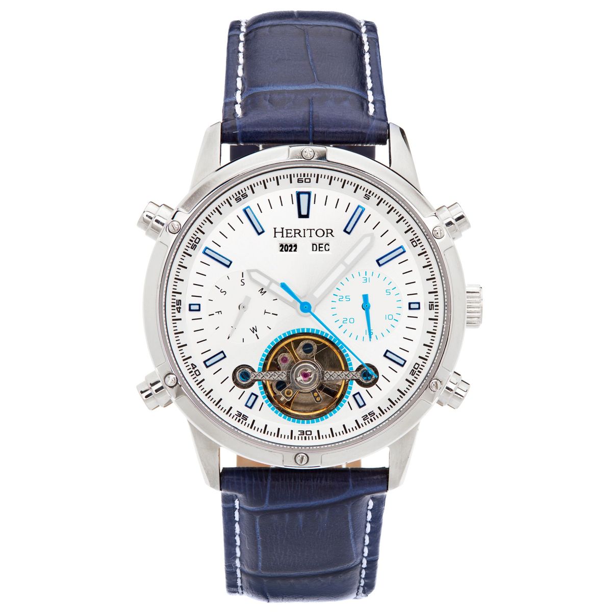 Semi-Skelett Automatik-Lederuhr