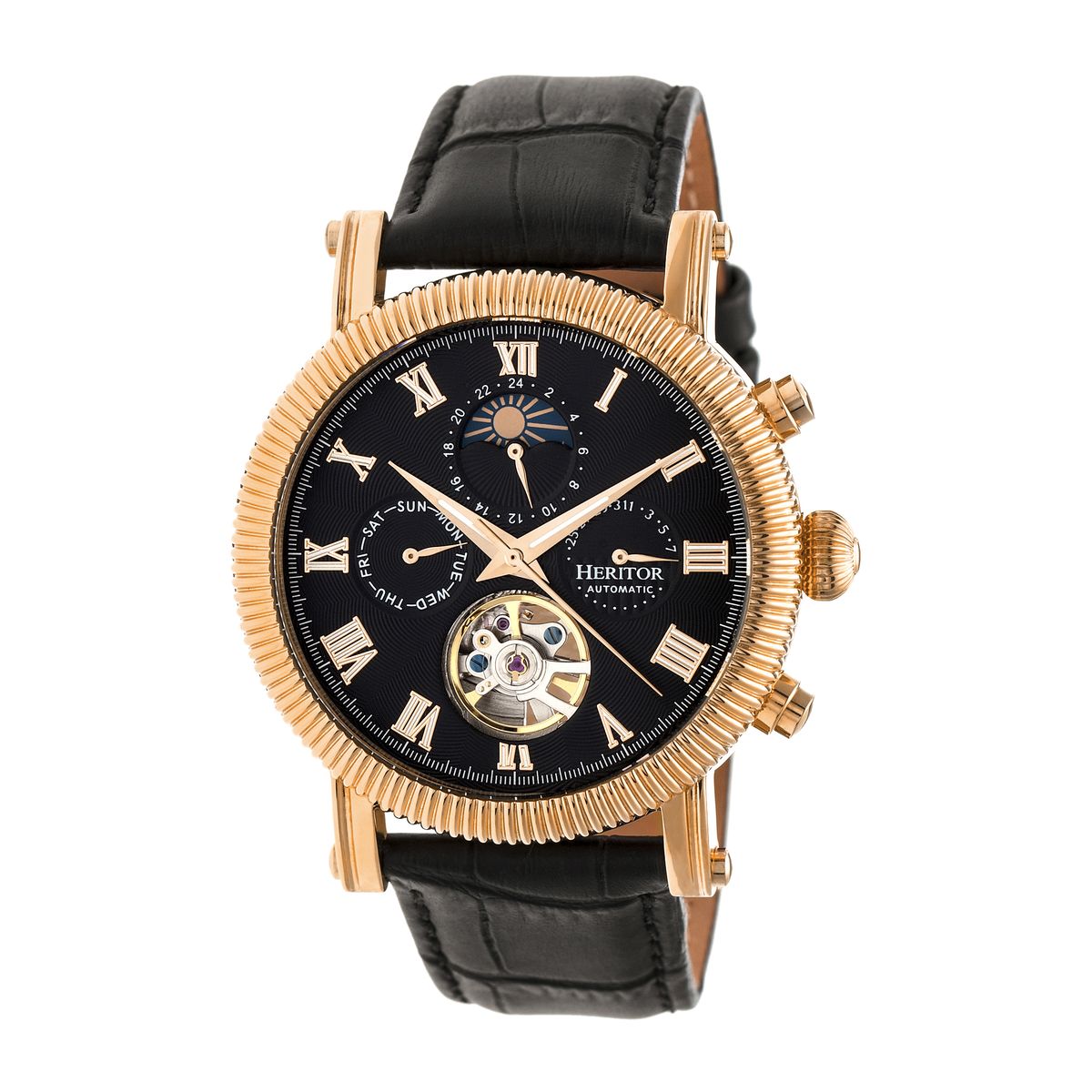 Automatische Semi-Skelett-Uhr mit Mondphase