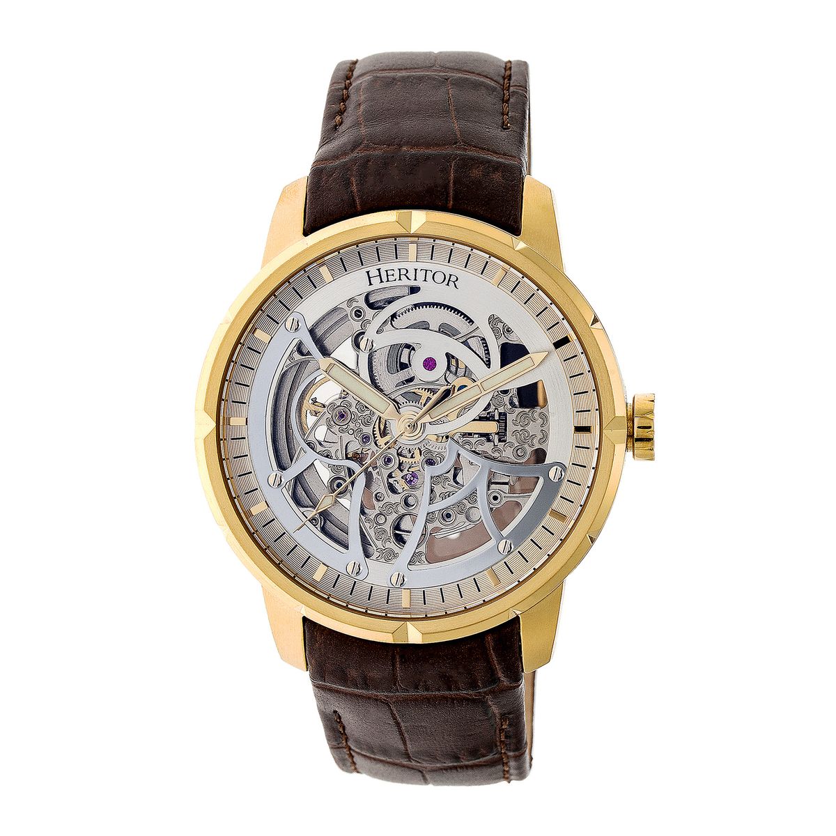 Ryder Skelett-Automatikuhr mit Lederarmband