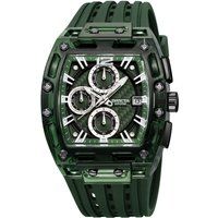 Sportlicher Chronograph mit Tonneau-Gehäuse
