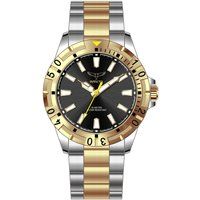 Klassische Quarzuhr mit Bicolor-Armband