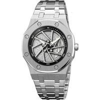 Armbanduhr mit Felgendesign und Gliederarmband