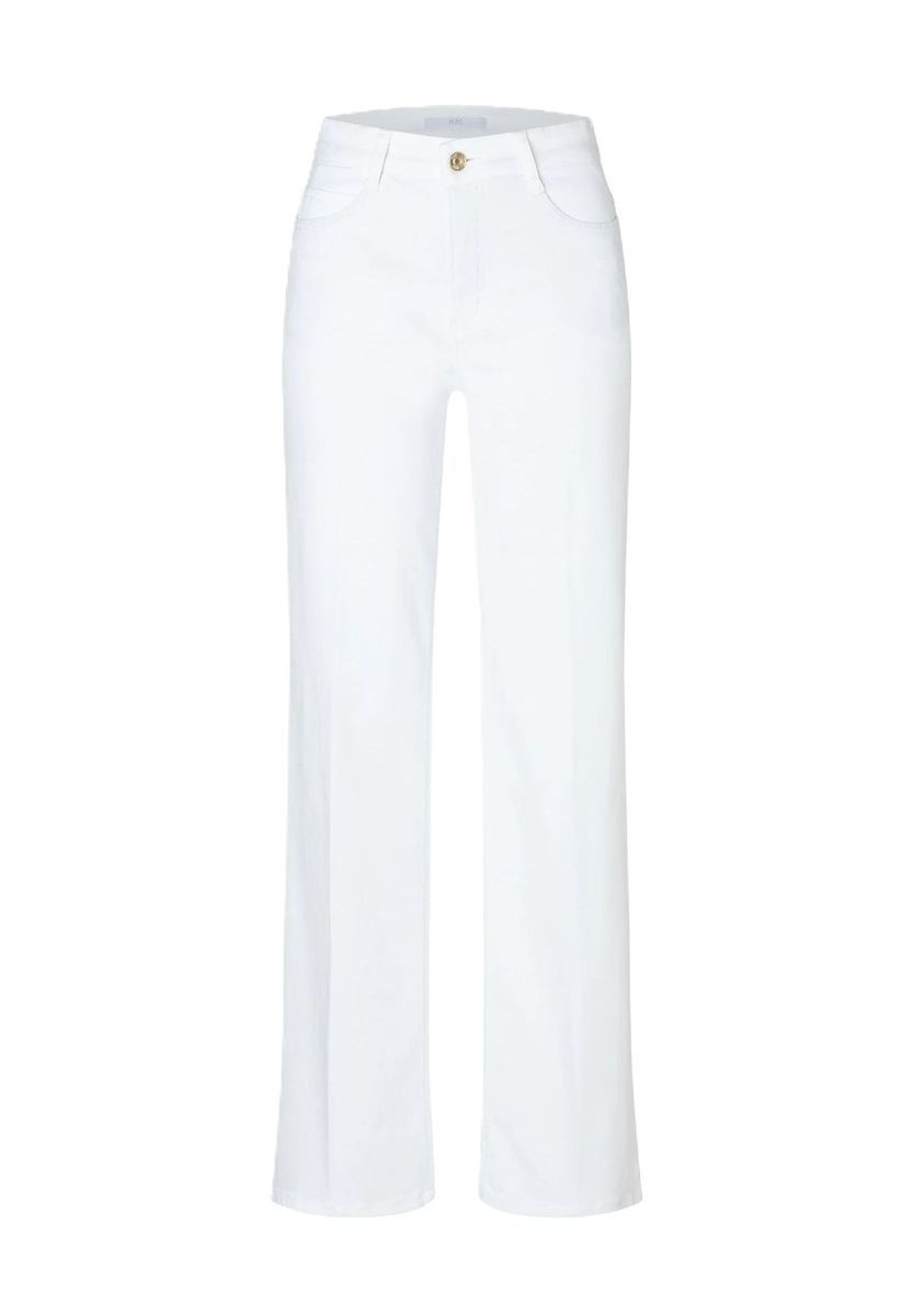 Weiße High Waist Jeans mit weitem Bein