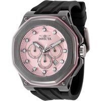 Achteckiger Chronograph mit rosa Zifferblatt