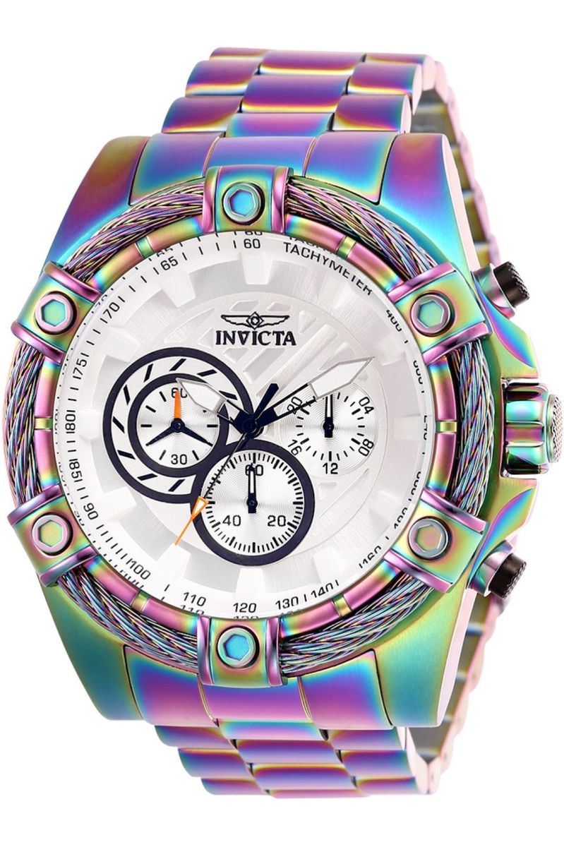 Markanter irisierender Chronograph mit Kabeldetail