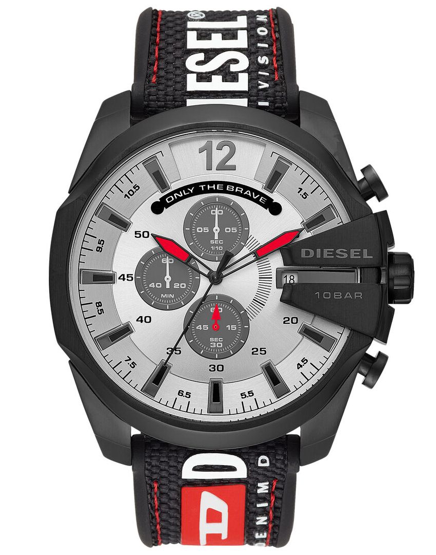 Übergroßer Chronograph mit Silikonarmband