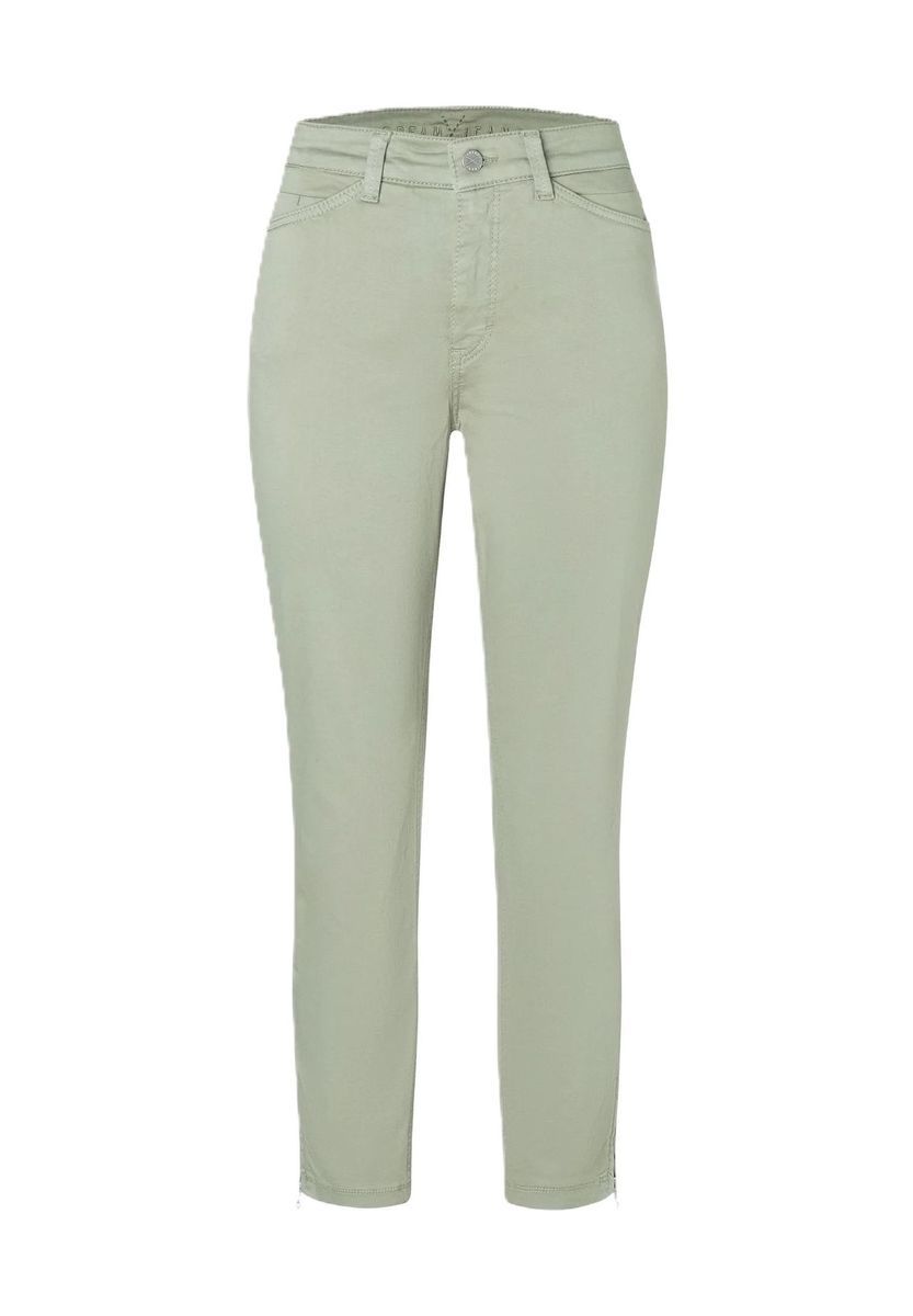 Grüne Cropped Slim Fit Jeans