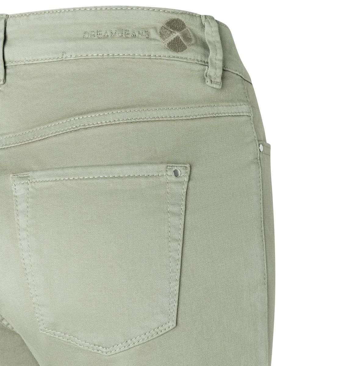 Grüne Cropped Slim Fit Jeans