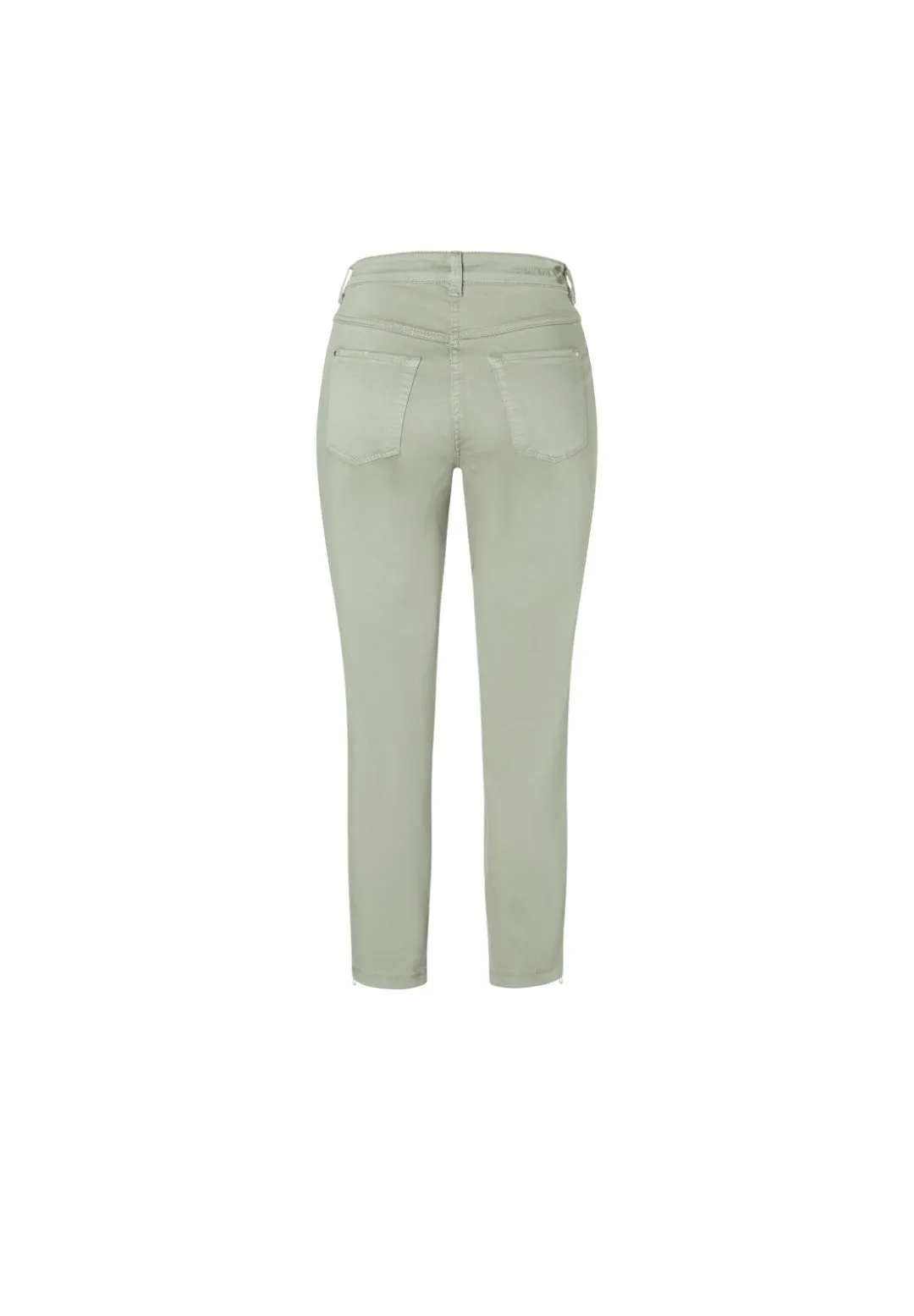 Grüne Cropped Slim Fit Jeans