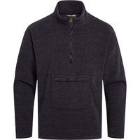 Melierter Micro-Fleece-Pullover mit Halbreißverschluss