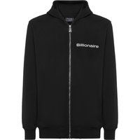 Bestickter Fleece-Hoodie mit Reißverschluss