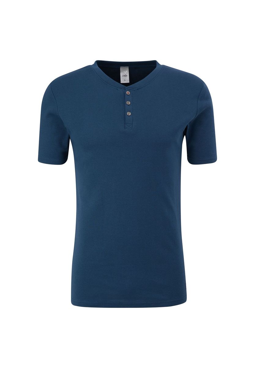 Klassisches Henley Baumwoll-T-Shirt