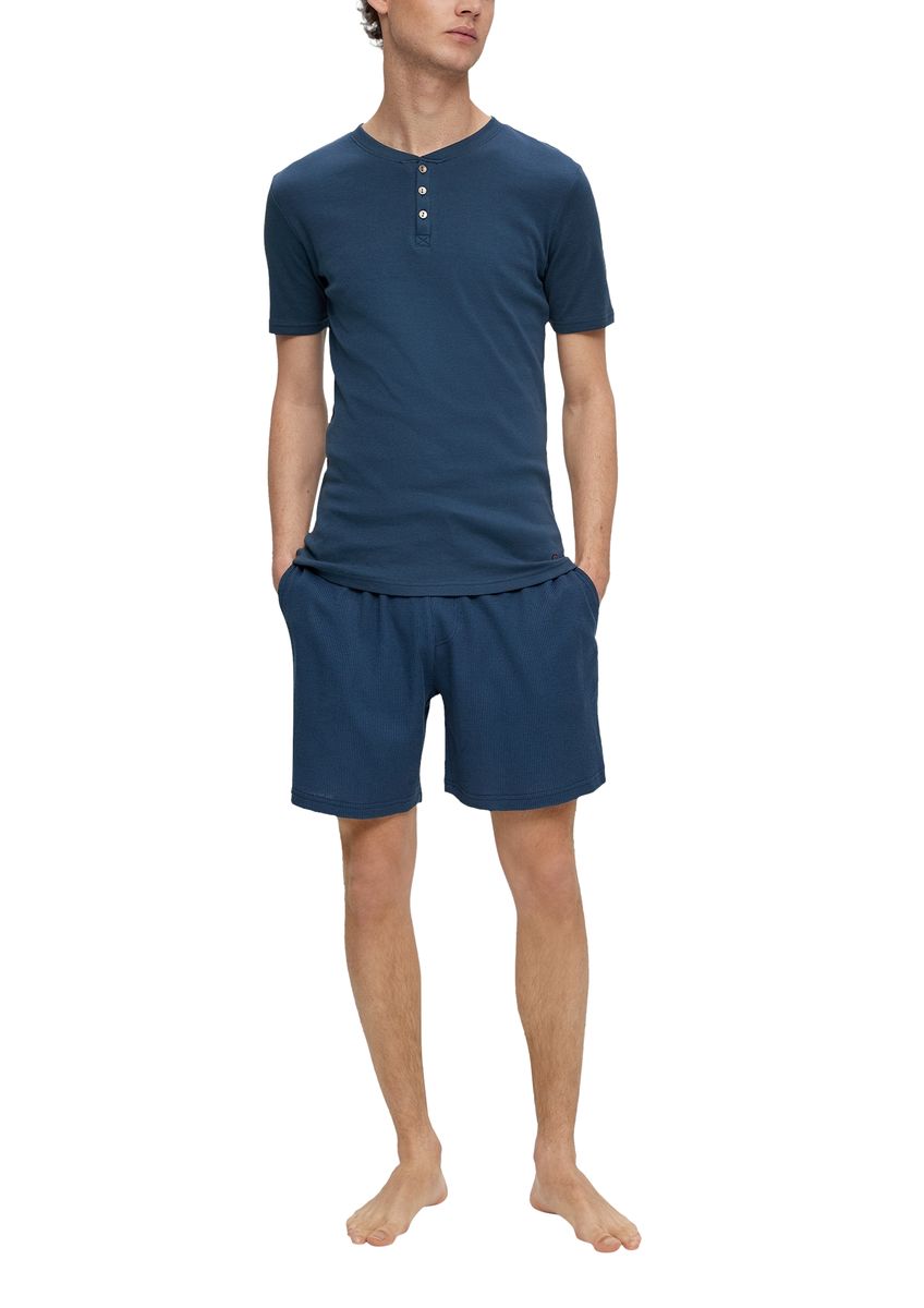 Klassisches Henley Baumwoll-T-Shirt