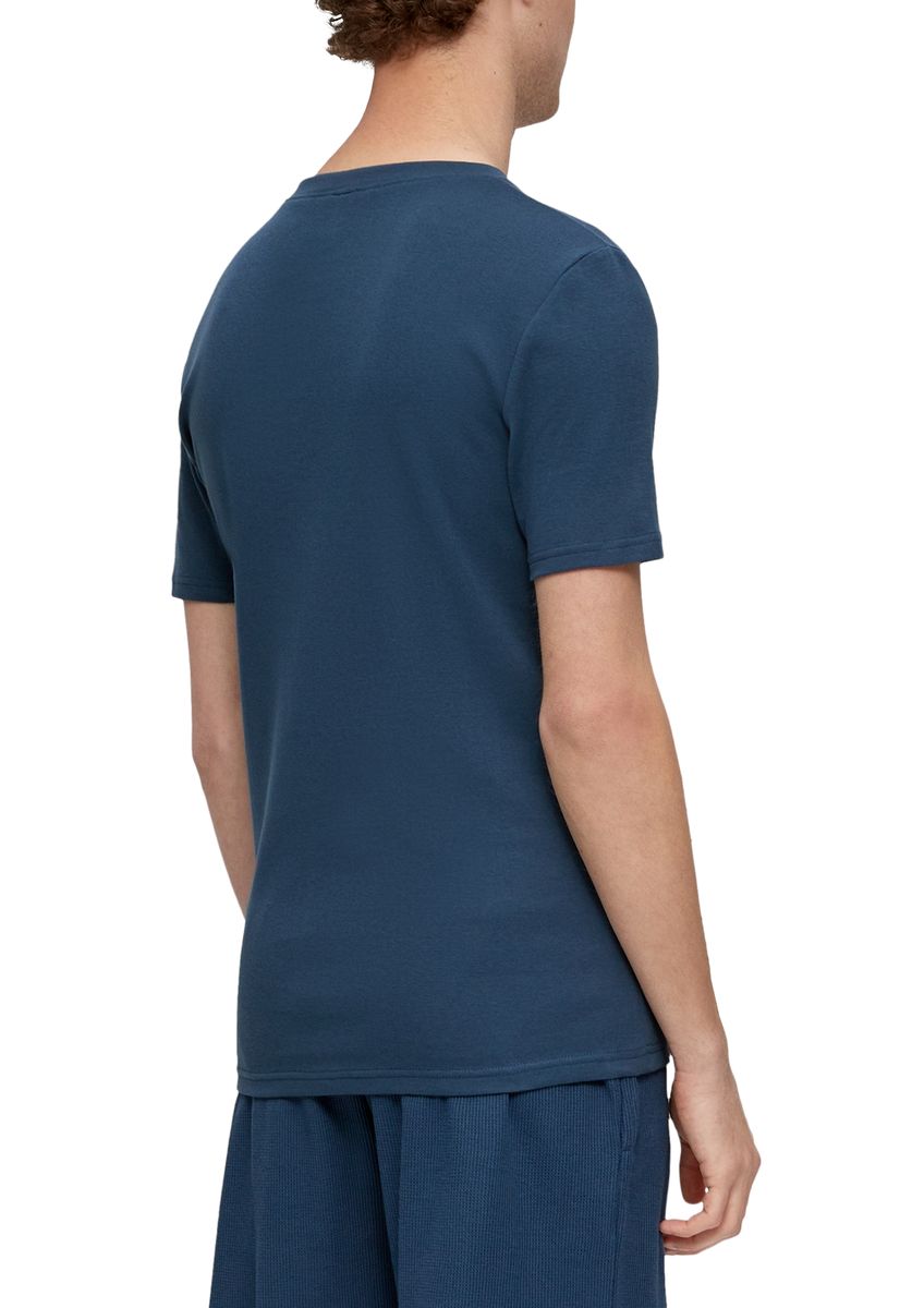 Klassisches Henley Baumwoll-T-Shirt