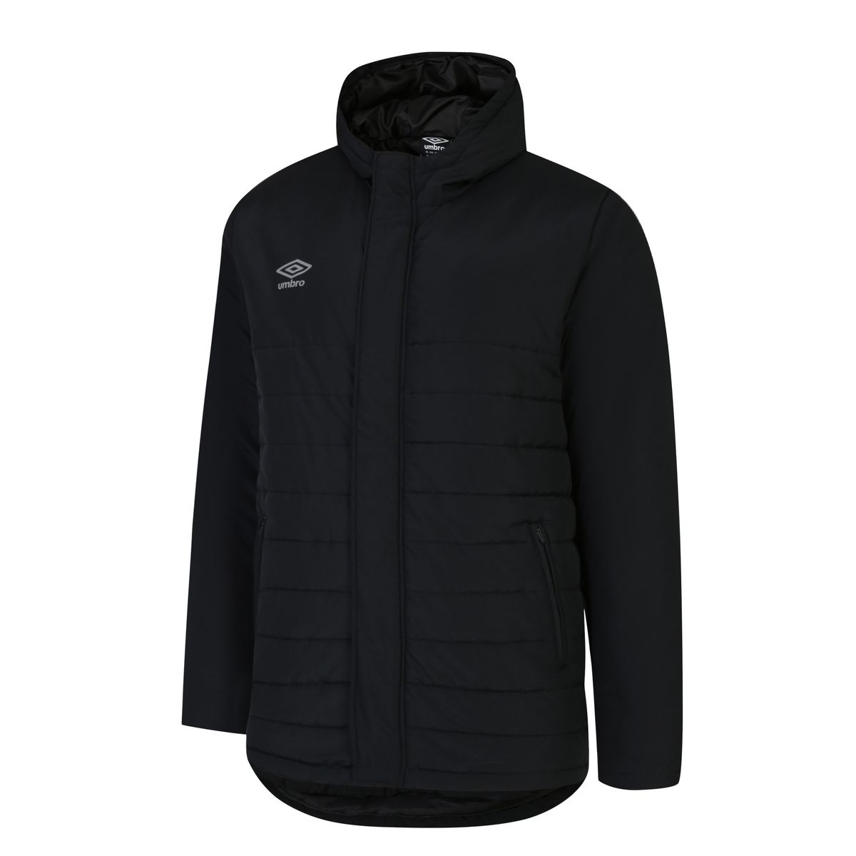 Lange Wattierte Steppjacke mit Kapuze