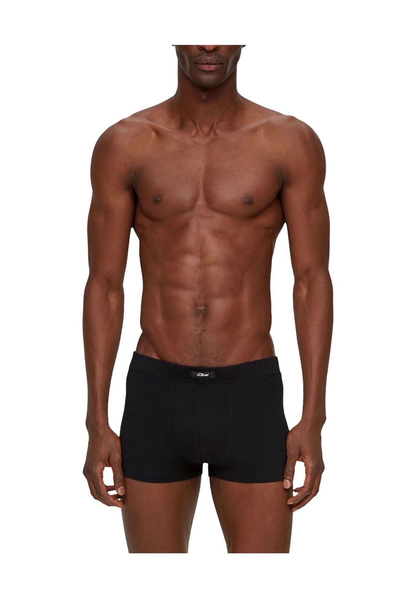 Herren Einfarbige Schwarze Boxershorts Viererpack