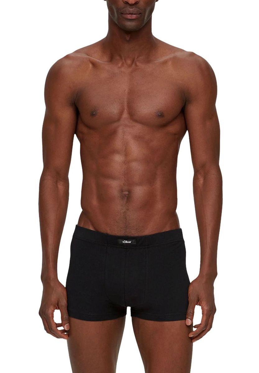 Herren Einfarbige Schwarze Boxershorts Viererpack