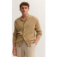 Rippstrick-Cardigan mit Polokragen