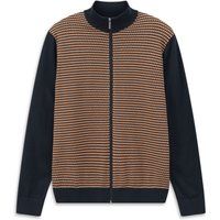 Strukturierte Baumwoll-Strickjacke mit Reißverschluss