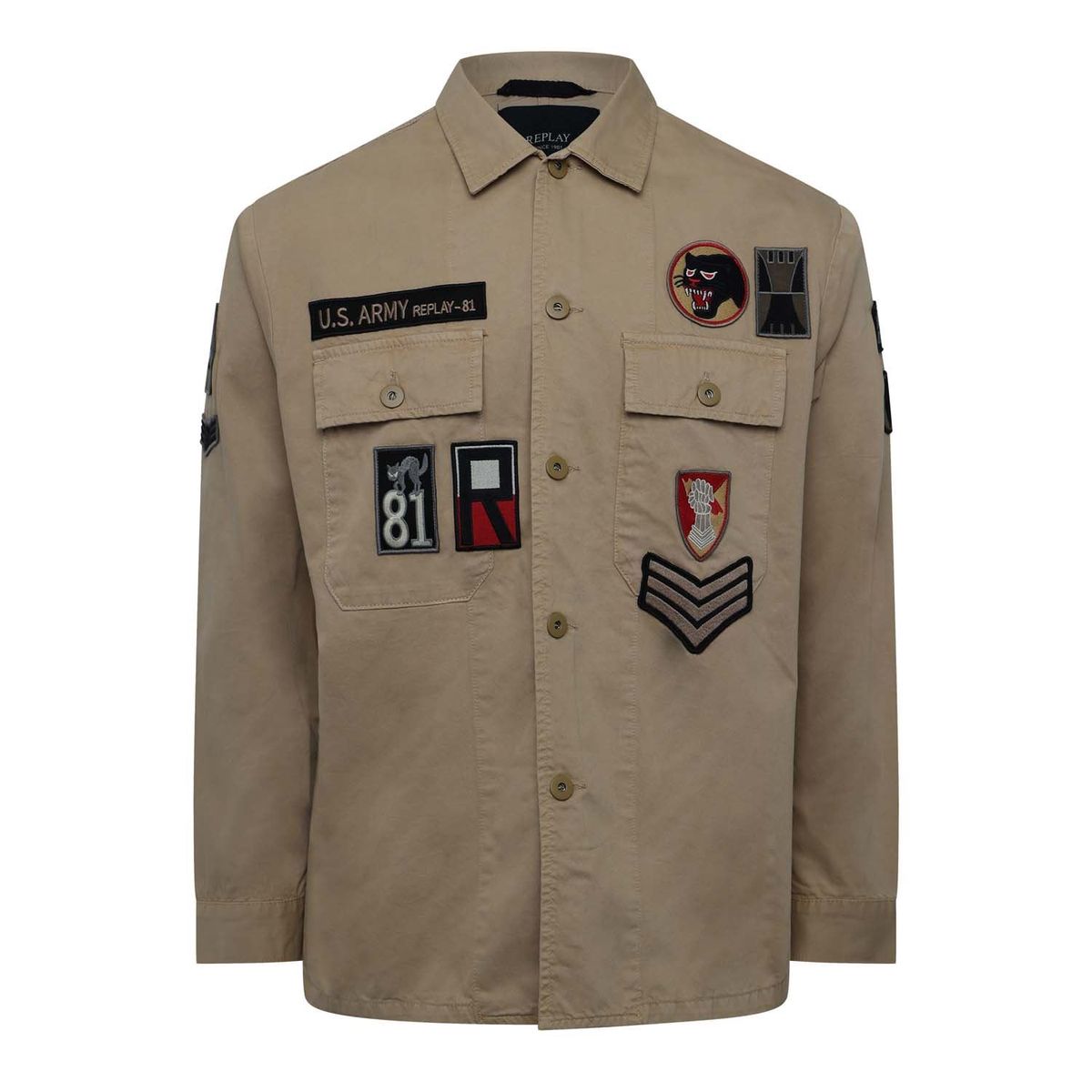 Klassisches Utility-Overshirt mit Patches