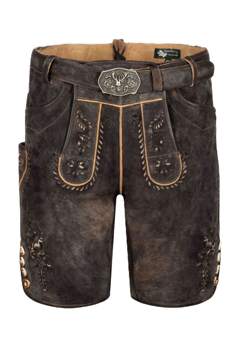 Traditionelle bayerische Lederhose mit Gürtel