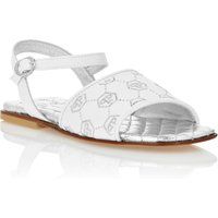 Leder-Sandalen mit Monogramm-Strass