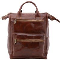 Polierter Lederrucksack mit Handgriff