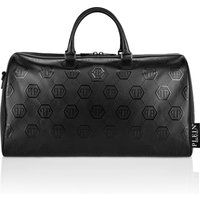 Weekender aus Nappaleder mit Hexagon-Prägung