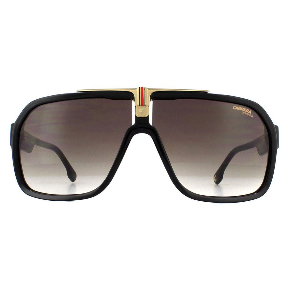Shield-Navigator-Sonnenbrille mit Goldakzenten