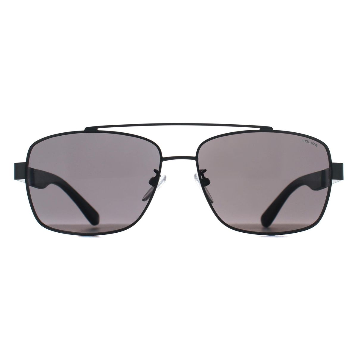 Eckige Metall-Sonnenbrille mit Doppelsteg