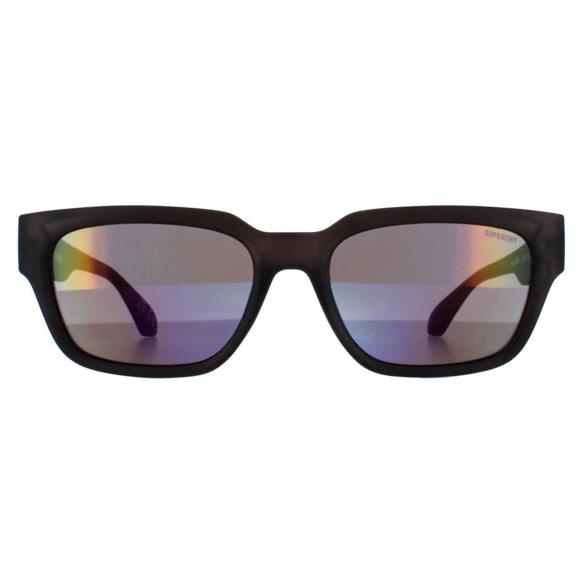 Matte Eckige Sonnenbrille mit Verspiegelten Gläsern