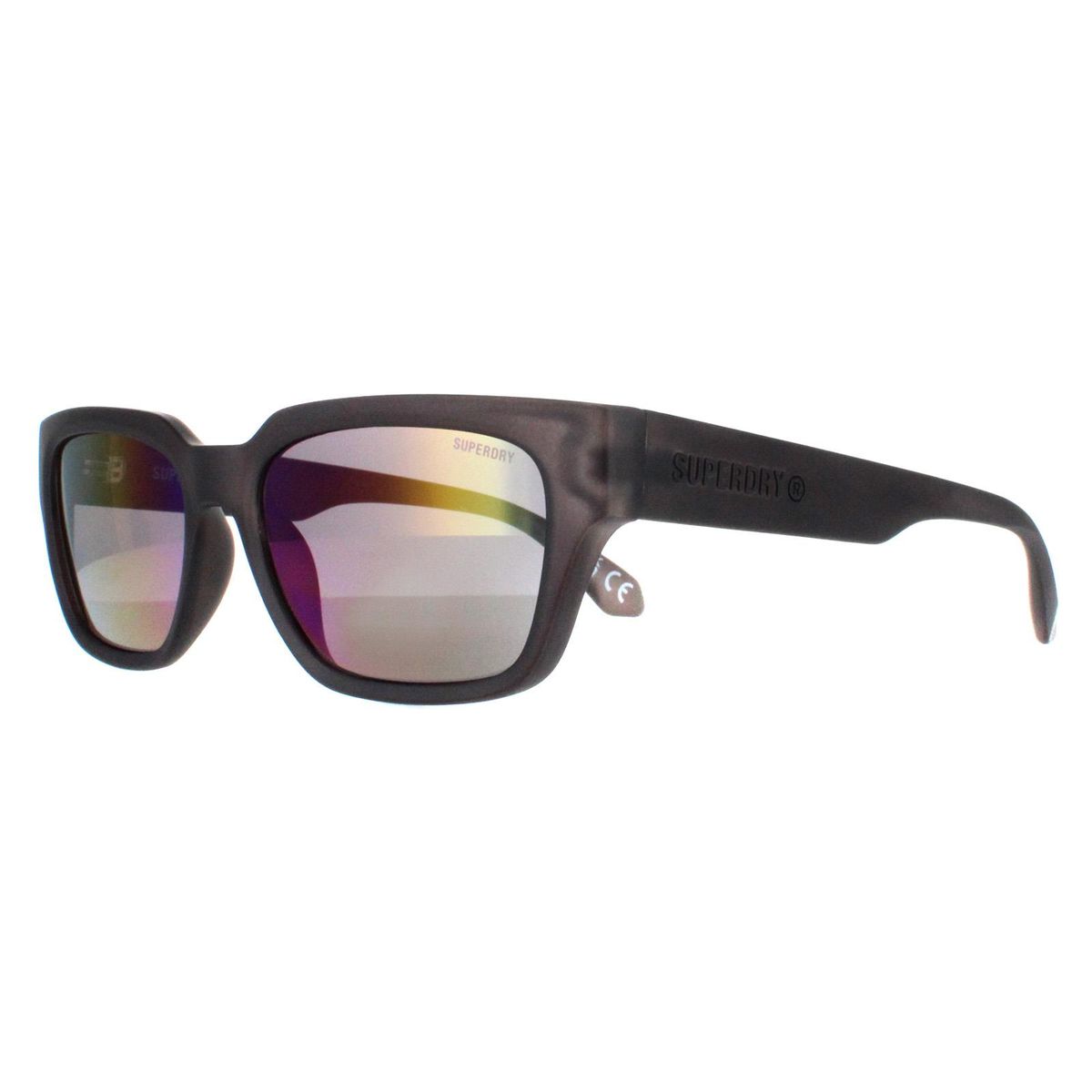 Matte Eckige Sonnenbrille mit Verspiegelten Gläsern