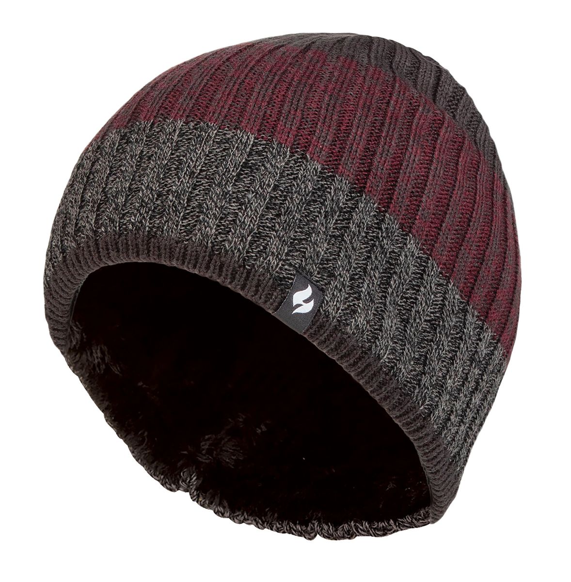 Thermische Gestreifte Beanie mit Fleecefutter