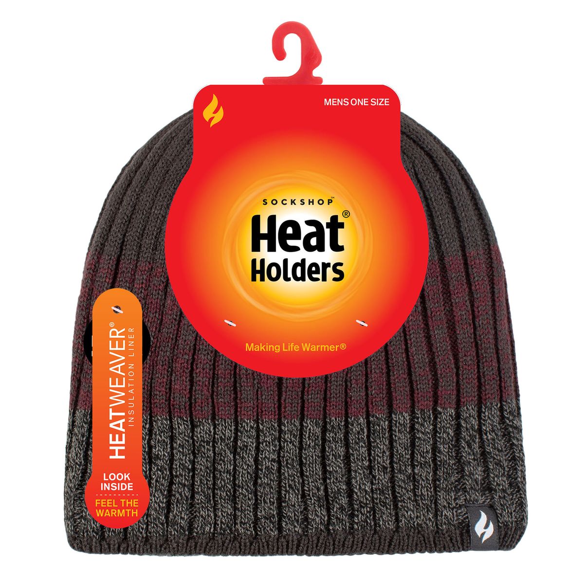 Thermische Gestreifte Beanie mit Fleecefutter