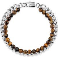 Zweireihiges Panzerketten-Armband mit Tigerauge