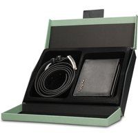 Klassisches Set aus Ledergürtel und Geldbörse