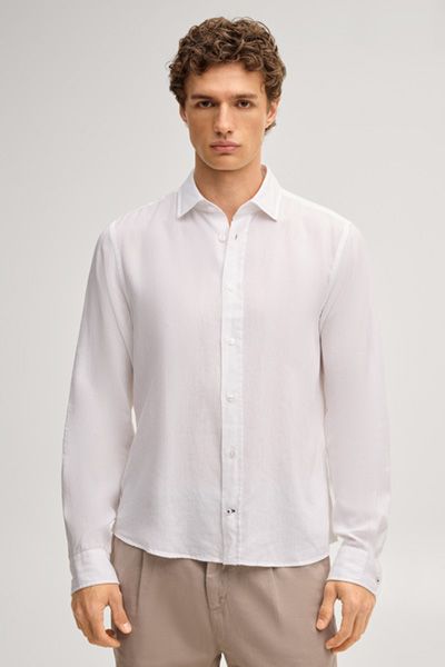 Leinenmix Hemd Mike in Weiß