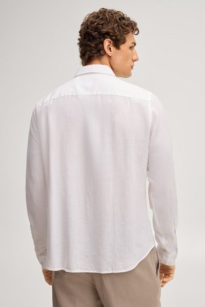 Leinenmix Hemd Mike in Weiß